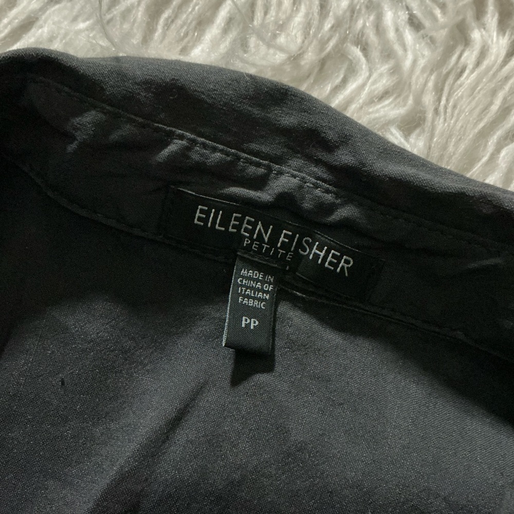 Eileen Fisher black linen blend shirtdress - Picture 2 of 4